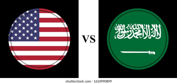 flag usa vs saudi arabia. vector background