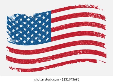 Flag of USA.American grunge flag.