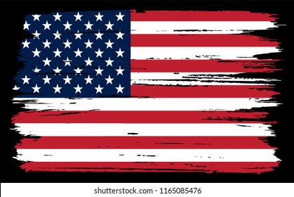 Flag of USA.Vector grunge United States flag.