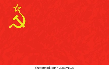 Bandera de la URSS en estilo plano para impresión y diseño.Ilustración vectorial.
