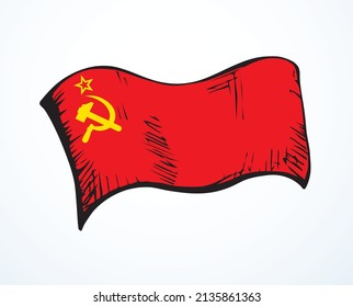 Bandera de la URSS. Icono de dibujo del vector