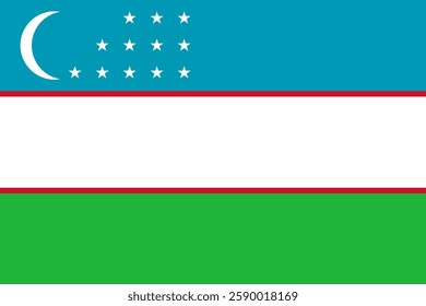 Flag of Uzbekistan, 3:2 Format, Uzbekistan Flag