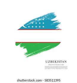 Flag of Uzbekistan, brush stroke background