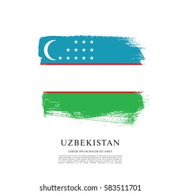 Flag of Uzbekistan, brush stroke background