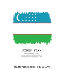 Flag of Uzbekistan, brush stroke background