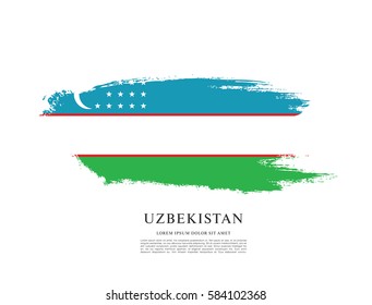 Flag of Uzbekistan, brush stroke background