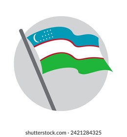 Flag of Uzbekistan flying waving. Vector image