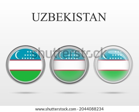 Flag of Uzbekistan in the form of a circle
