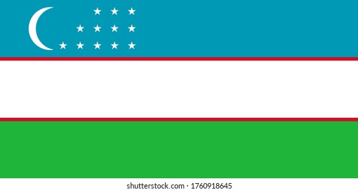 Bandera de Uzbekistán, bandera de la República Nacional de Uzbekistán.