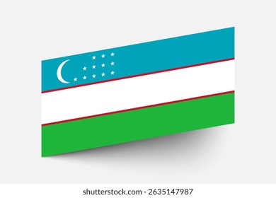Flag of Uzbekistan. Uzbekistan flag official colors tilted icon digital vector illustration design.