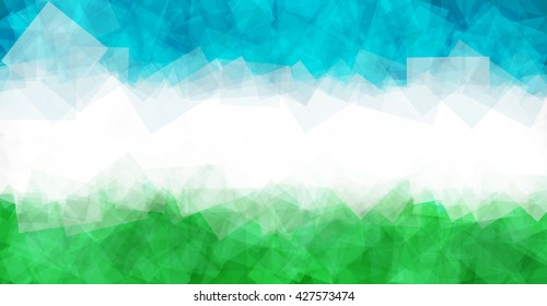 Flag of Uzbekistan (Republic of Uzbekistan) in Vector Square Design