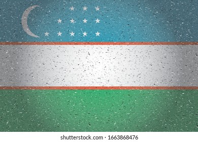 bandera de Uzbekistán en segundo plano retro
