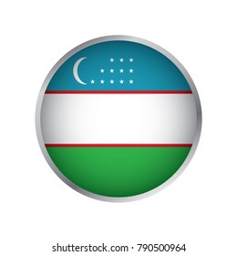 Flag of Uzbekistan (Round icon)