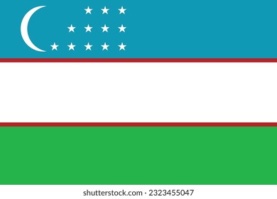 Flag of Uzbekistan. Uzbekistan flag in shape 