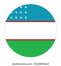Flag of Uzbekistan. Uzbekistan flag in shape 