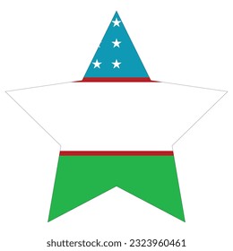 Flag of Uzbekistan. Uzbekistan flag in shape 
