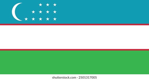 The flag of Uzbekistan, vector design