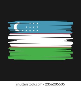 Ilustración vectorial de la bandera de Uzbekistán