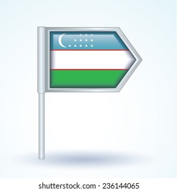  Flag of Uzbekistan, vector illustration