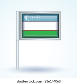  Flag of Uzbekistan, vector illustration