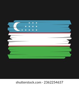 Ilustración vectorial de la bandera de Uzbekistán