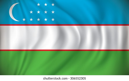 Flag of Uzbekistan - vector illustration