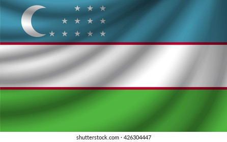 Flag of Uzbekistan vector illustration