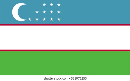 Flag of Uzbekistan. Vector illustration.