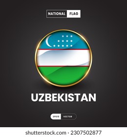 Flag of Uzbekistan vector illustration. Asia Flag 3D EPS10