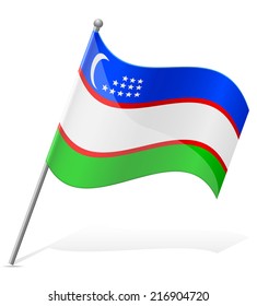 flag of Uzbekistan vector illustration isolated on white background
