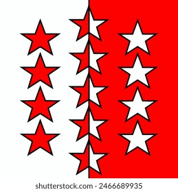 Flagge des Kantons Wallis der Schweiz. Vektorillustration.