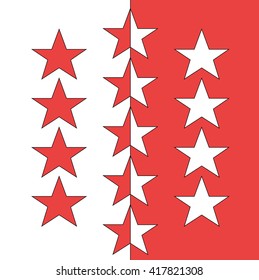 Flag of Valais canton of Switzerland. Vector illustration