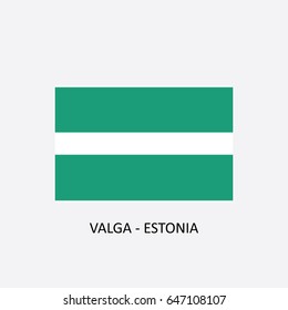 Flag of Valga - Estonia Vector Illustration