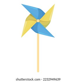 Flag vane icon cartoon vector. Paper wind. Spiral origami svg