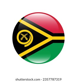 Flag of Vanuatu. Button flag icon. Standard color. Circle icon flag. 3d illustration. Computer illustration. Digital illustration. Vector illustration.