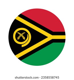 Flag of Vanuatu. Button flag icon. Standard color. Circle icon flag. Computer illustration. Digital illustration. Vector illustration.