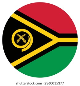 Bandera de Vanuatu. Icono de indicador de botón. Color estándar. Indicador de icono de círculo. Ilustración del equipo. Ilustración digital. Ilustración vectorial.