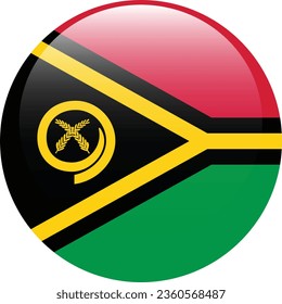 Flag of Vanuatu. Button flag icon. Standard color. Circle icon flag. 3d illustration. Computer illustration. Digital illustration. Vector illustration.