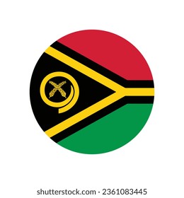 Flag of Vanuatu. Button flag icon. Standard color. Circle icon flag. Computer illustration. Digital illustration. Vector illustration.