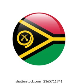 Flag of Vanuatu. Button flag icon. Standard color. Circle icon flag. 3d illustration. Computer illustration. Digital illustration. Vector illustration.