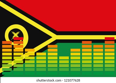 The flag of Vanuatu with an equaliser on it