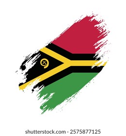 Flag of Vanuatu Grunge Brush Stroke Style Vector