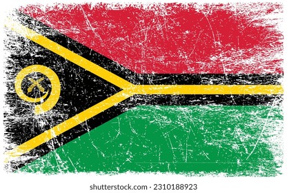 Flag of Vanuatu the illustration vector on a white background, brush stroke Design Elements
