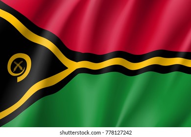 Flag Vanuatu national flag. Patriotic symbol in official country colors. Illustration of Oceania state flag. Vector relistic icon