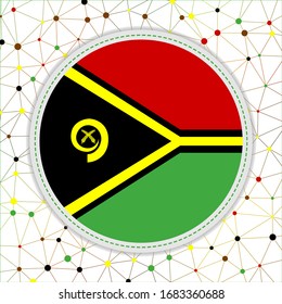 Indicador de Vanuatu con antecedentes de red. Firma de Vanuatu. Elegante ilustración vectorial.
