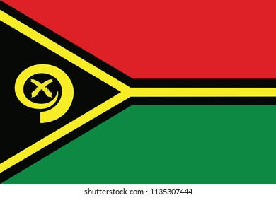Flag of Vanuatu. Flag of  Oceania. vector illustration.