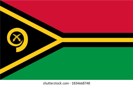 Flag of Vanuatu. Official colors and proportion correctly. National Vanuatu flag. Vector illustration. EPS10