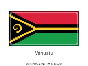Flag of Vanuatu. Pixel art style (vector)