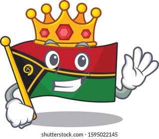 Flag vanuatu Scroll A stylized of King on cartoon character design