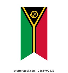 Bandeira de Vanuatu. Ícone da bandeira vertical de Vanuatu ilustração do vetor digital. A bandeira pendurada.
